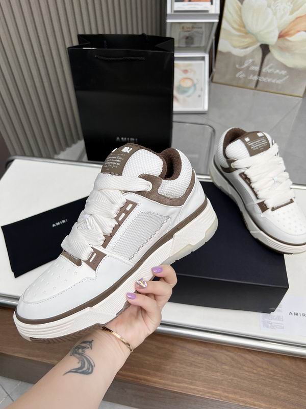 AMIRI White, Grey & Brown Low-Top Sneakers