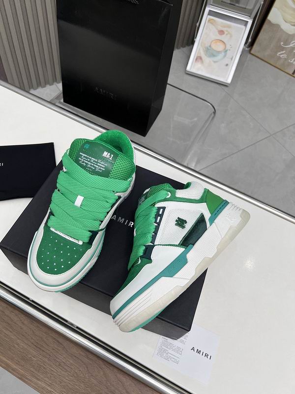 AMIRI Green & White Chunky Low-Top Sneakers