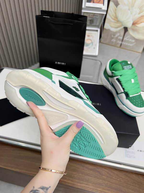 AMIRI Green & White Chunky Low-Top Sneakers