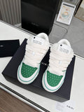 AMIRI White & Green Chunky Sneakers with White Laces