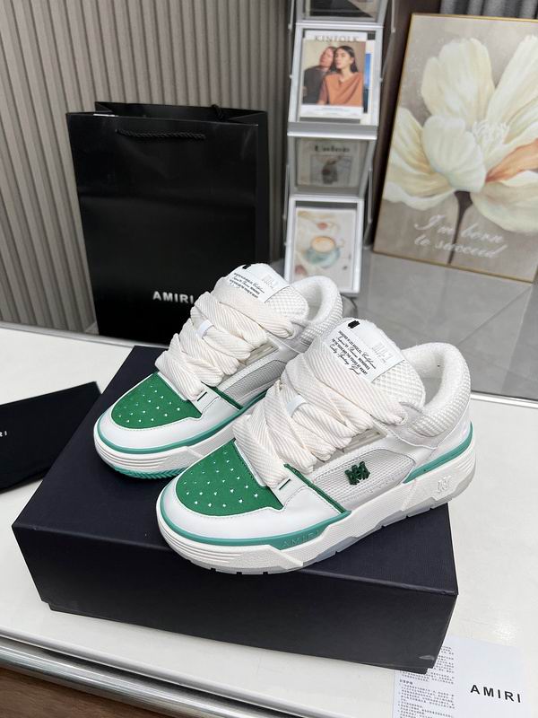 AMIRI White & Green Chunky Sneakers with White Laces