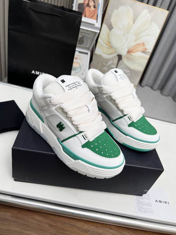 AMIRI White & Green Chunky Sneakers with White Laces