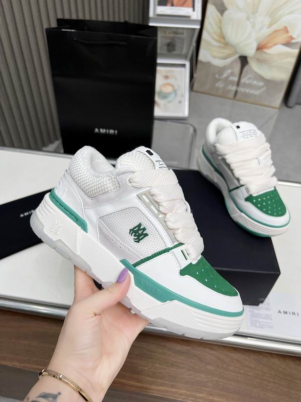 AMIRI White & Green Chunky Sneakers with White Laces