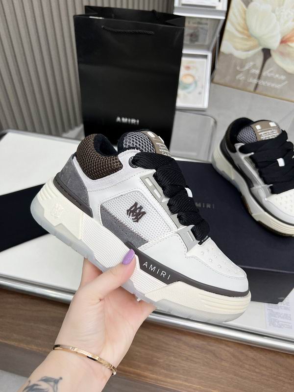 AMIRI White & Grey Chunky Sneakers with Black Laces