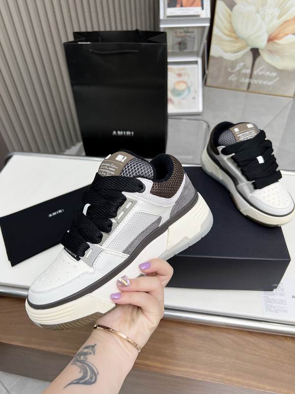 AMIRI White & Grey Chunky Sneakers with Black Laces