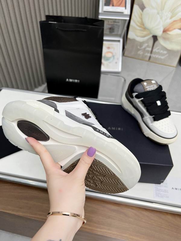 AMIRI White & Grey Chunky Sneakers with Black Laces