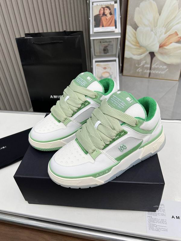 AMIRI White & Sage Green Chunky Low-Top Sneakers