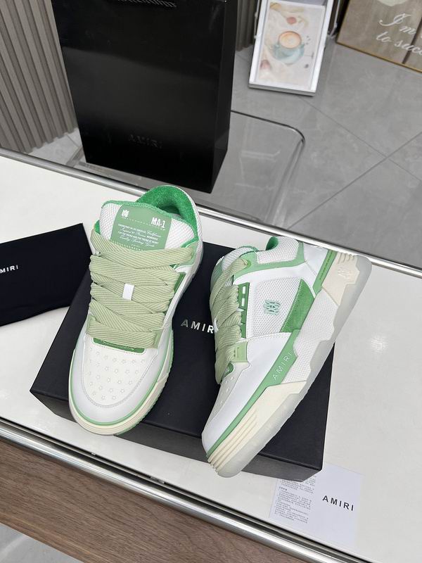 AMIRI White & Sage Green Chunky Low-Top Sneakers