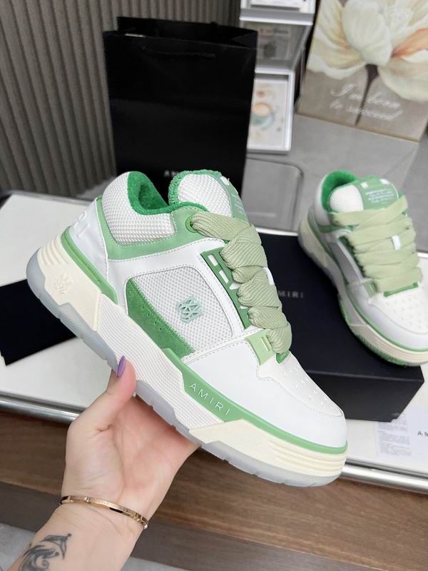 AMIRI White & Sage Green Chunky Low-Top Sneakers