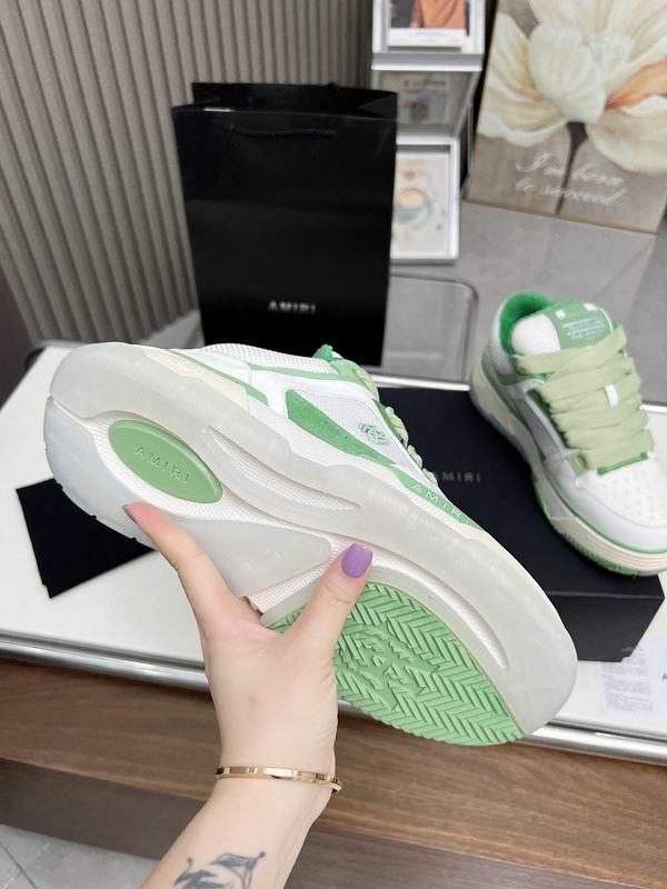 AMIRI White & Sage Green Chunky Low-Top Sneakers