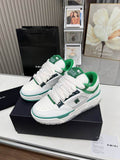 AMIRI White Toe & Green Accent Chunky Sneakers