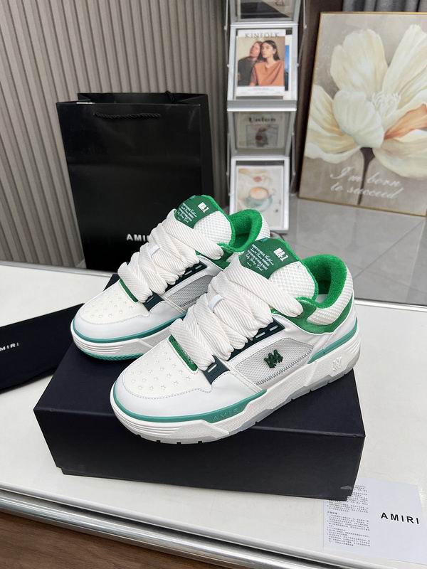 AMIRI White Toe & Green Accent Chunky Sneakers
