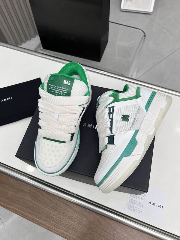 AMIRI White Toe & Green Accent Chunky Sneakers