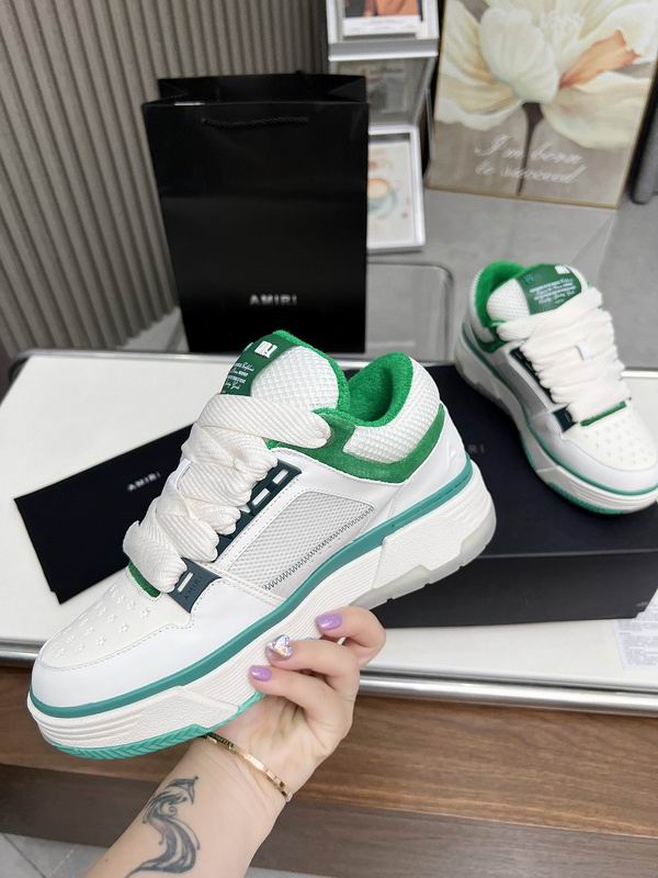 AMIRI White Toe & Green Accent Chunky Sneakers