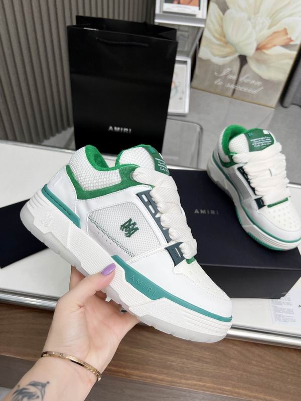 AMIRI White Toe & Green Accent Chunky Sneakers