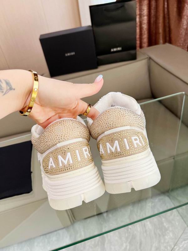 AMIRI White & Gold Shimmer Low-Top Sneakers