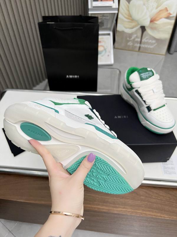 AMIRI White Toe & Green Accent Chunky Sneakers