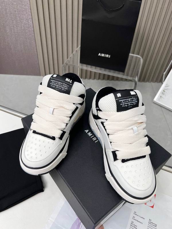 AMIRI White & Black Chunky Sneakers with White Laces