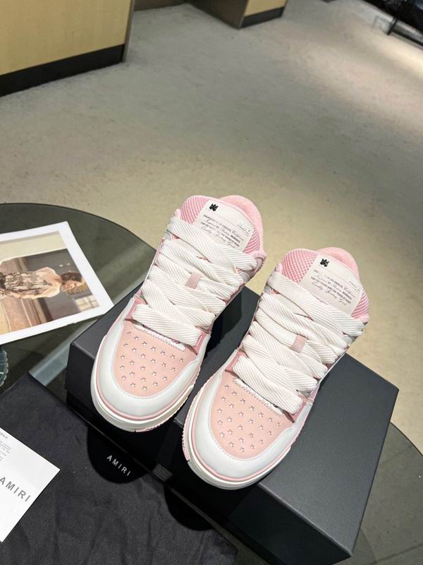 AMIRI White & Pink Chunky Sneakers with White Laces