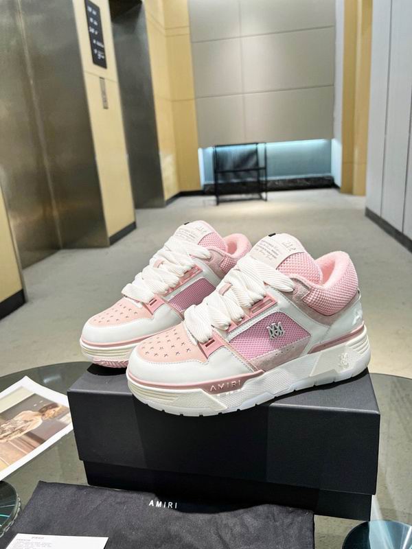 AMIRI White & Pink Chunky Sneakers with White Laces