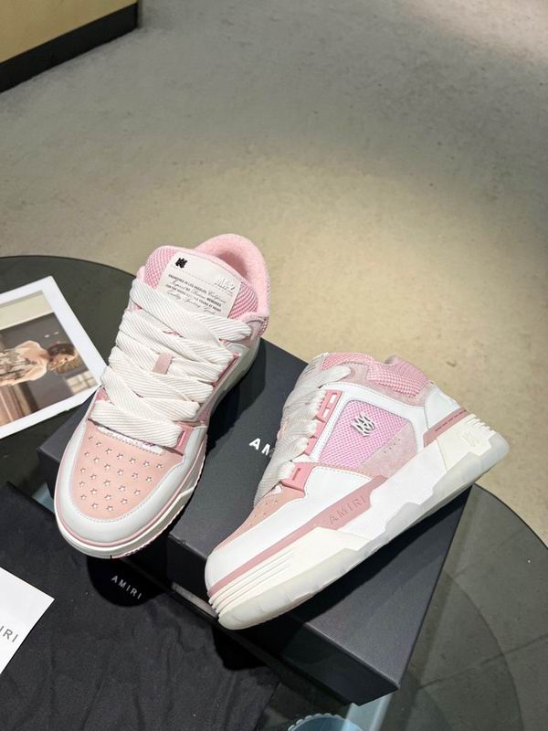 AMIRI White & Pink Chunky Sneakers with White Laces