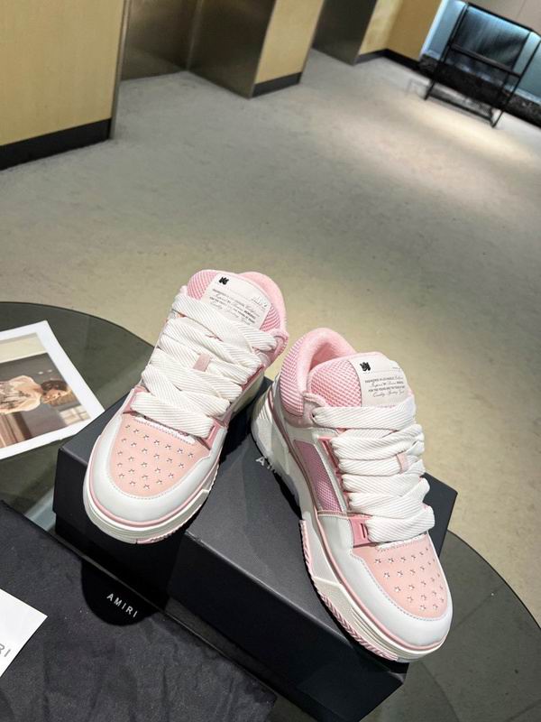 AMIRI White & Pink Chunky Sneakers with White Laces