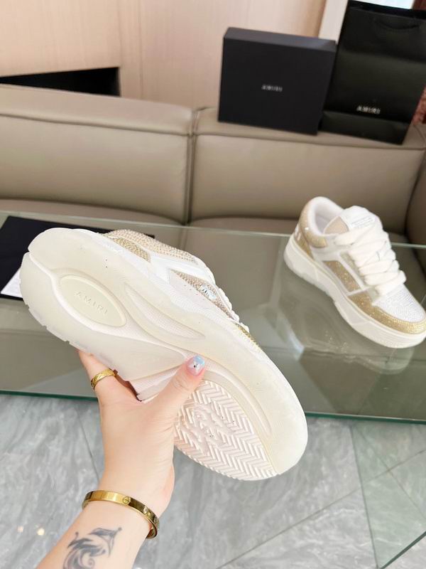 AMIRI White & Gold Shimmer Low-Top Sneakers