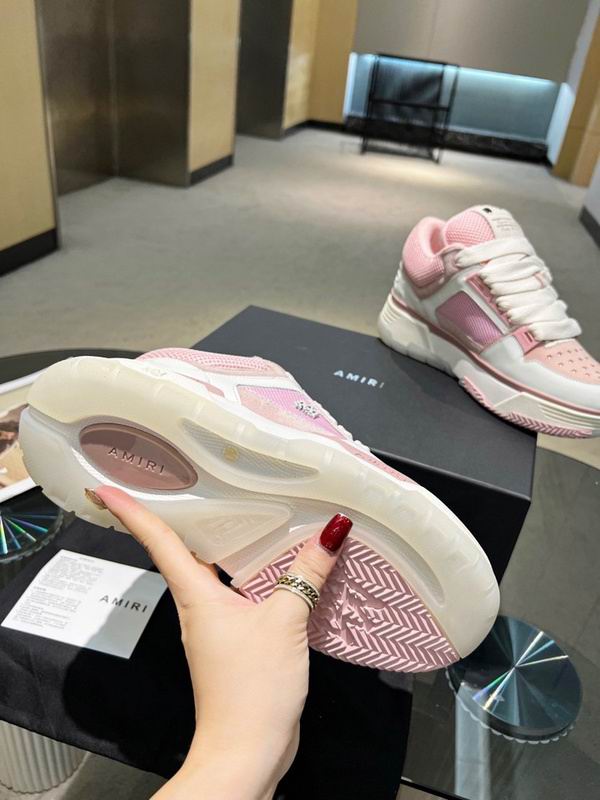 AMIRI White & Pink Chunky Sneakers with White Laces