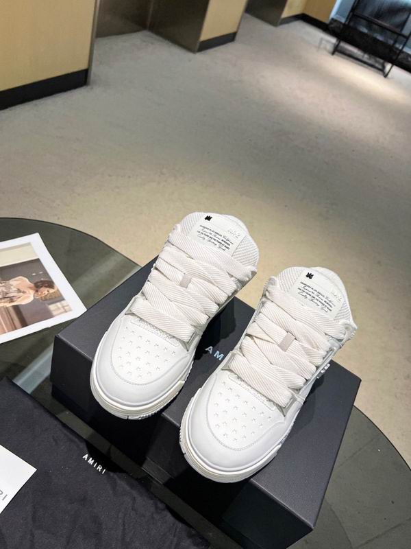 AMIRI White & Light Grey Chunky Sneakers with White Laces