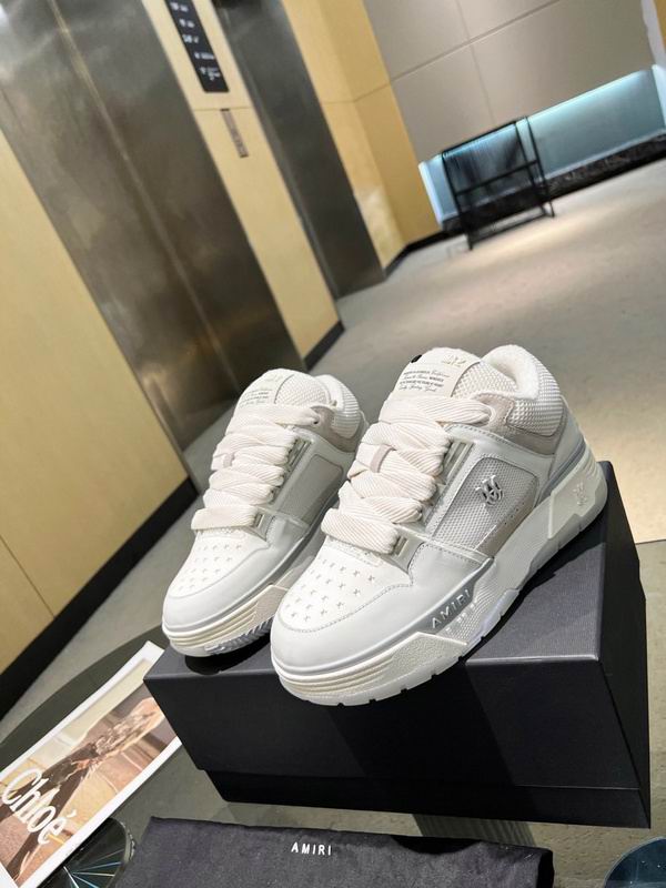AMIRI White & Light Grey Chunky Sneakers with White Laces