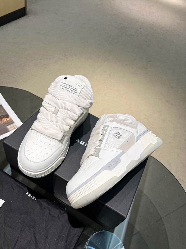 AMIRI White & Light Grey Chunky Sneakers with White Laces