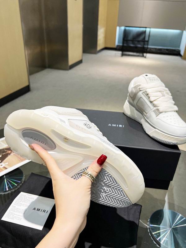 AMIRI White & Light Grey Chunky Sneakers with White Laces