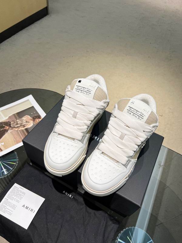 AMIRI White & Beige Chunky Sneakers with White Laces