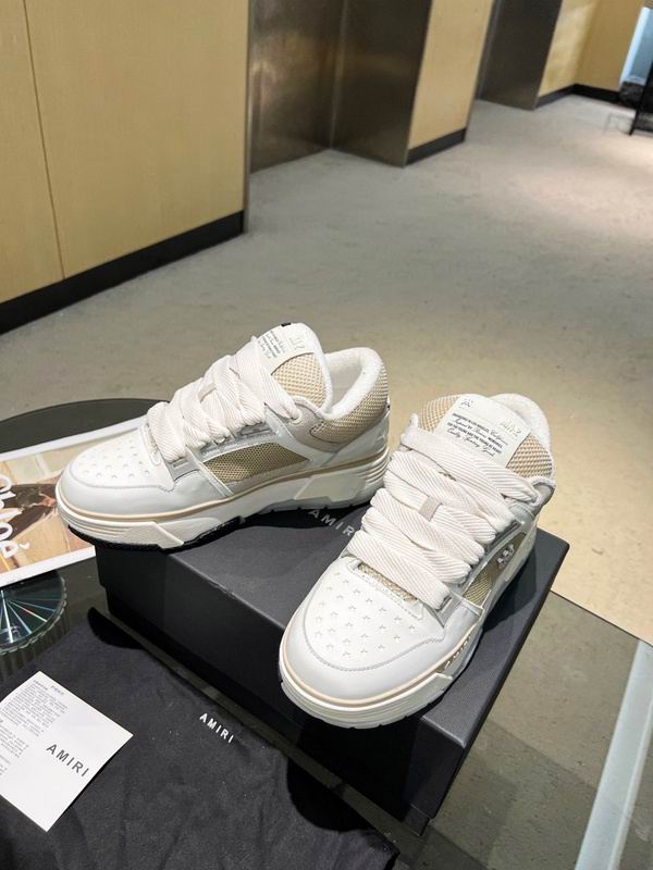 AMIRI White & Beige Chunky Sneakers with White Laces