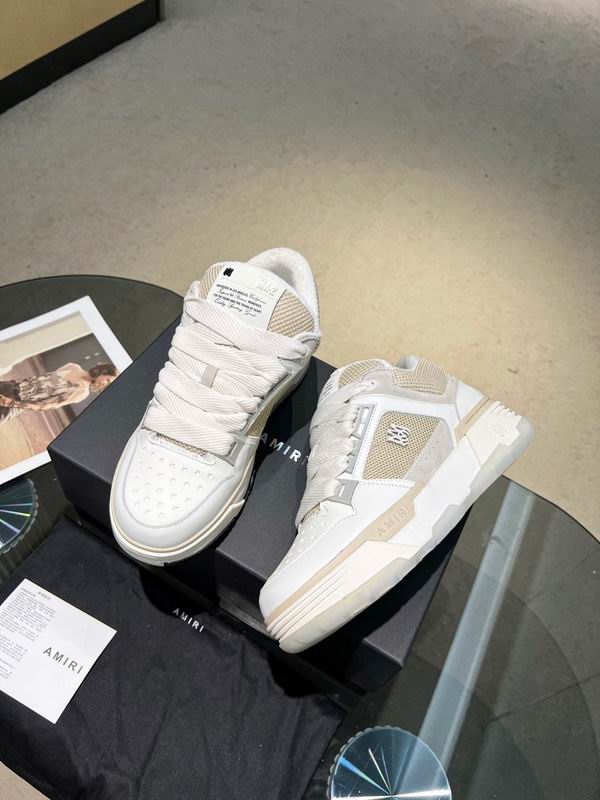 AMIRI White & Beige Chunky Sneakers with White Laces