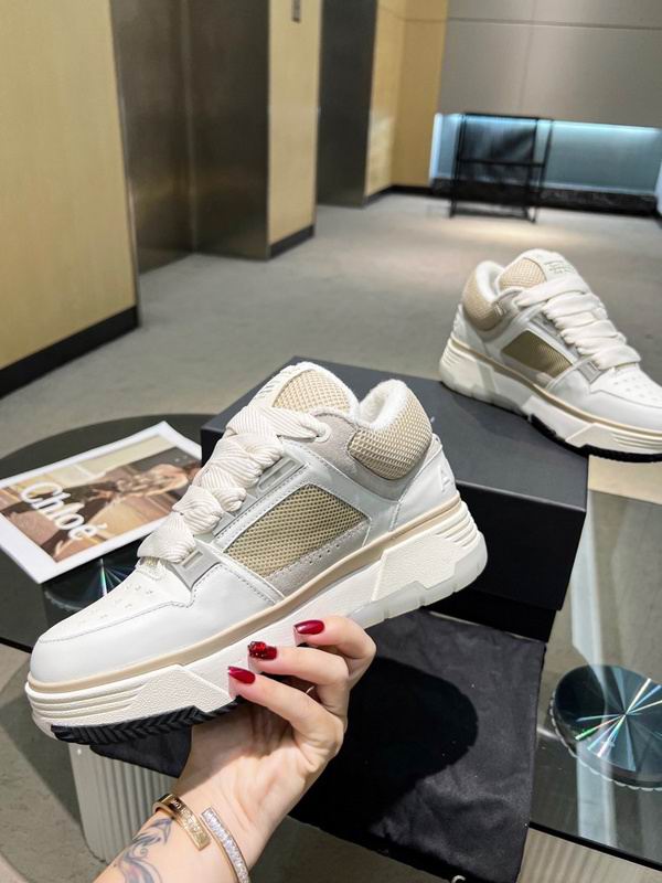 AMIRI White & Beige Chunky Sneakers with White Laces