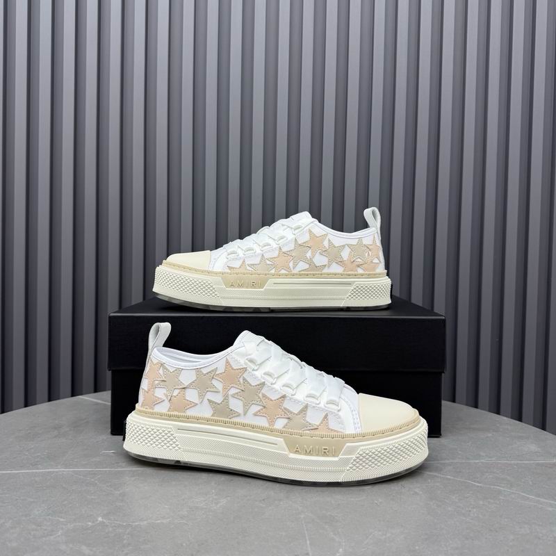 AMIRI White & Cream Low-Top Sneakers with Star Details