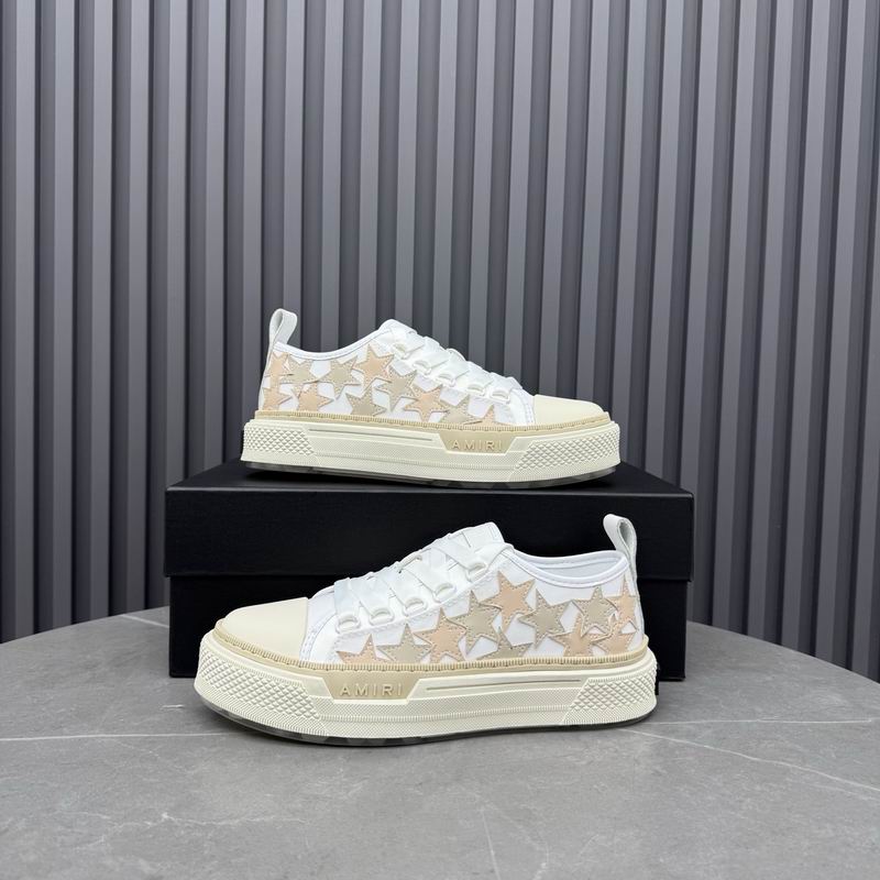 AMIRI White & Cream Low-Top Sneakers with Star Details