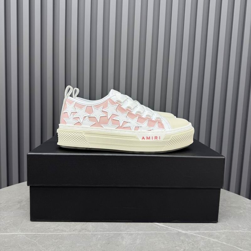 AMIRI Pink & White Low-Top Sneakers with Shimmering Stars