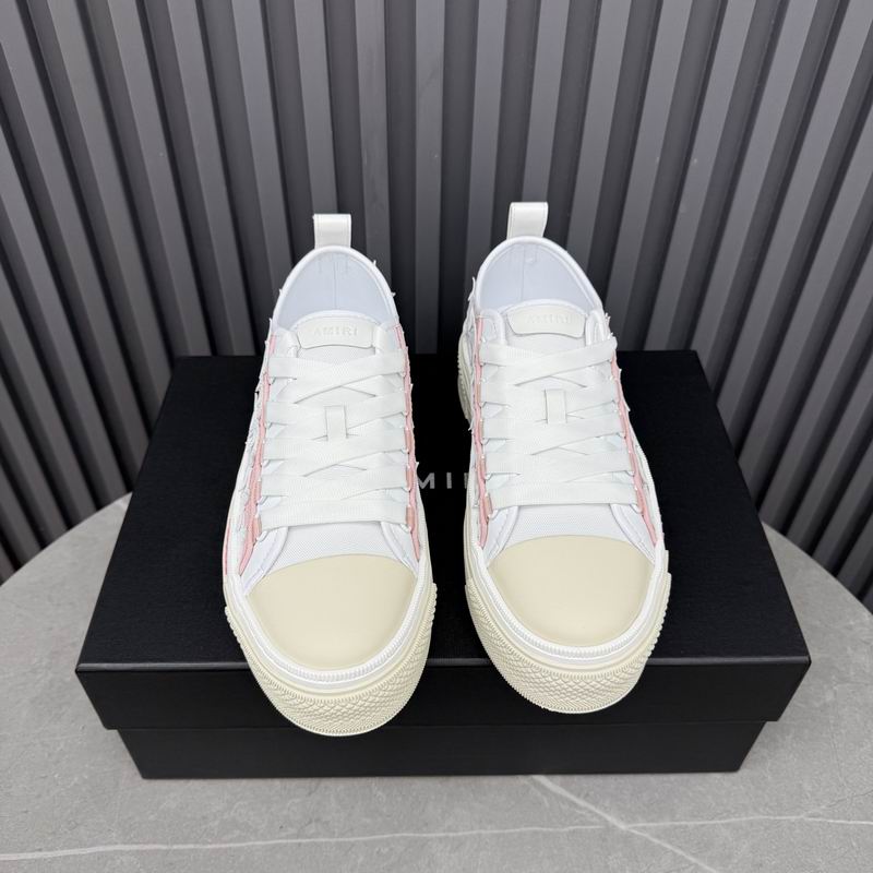 AMIRI Pink & White Low-Top Sneakers with Shimmering Stars