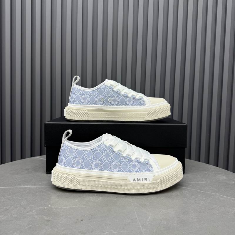 AMIRI Light Blue & White Patterned Low-Top Sneakers