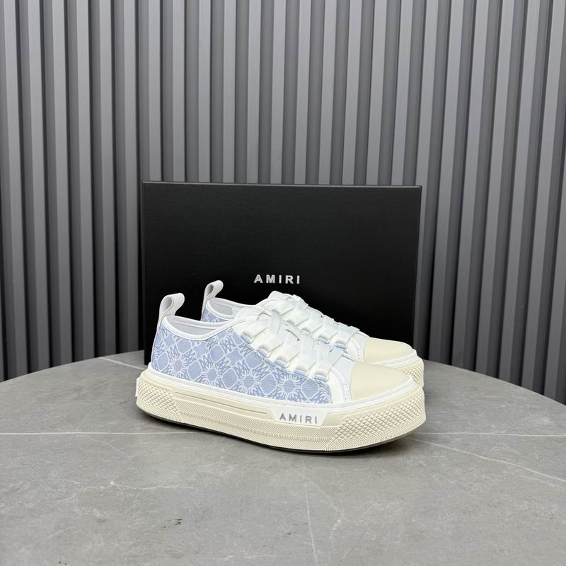 AMIRI Light Blue & White Patterned Low-Top Sneakers