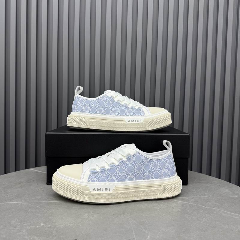 AMIRI Light Blue & White Patterned Low-Top Sneakers
