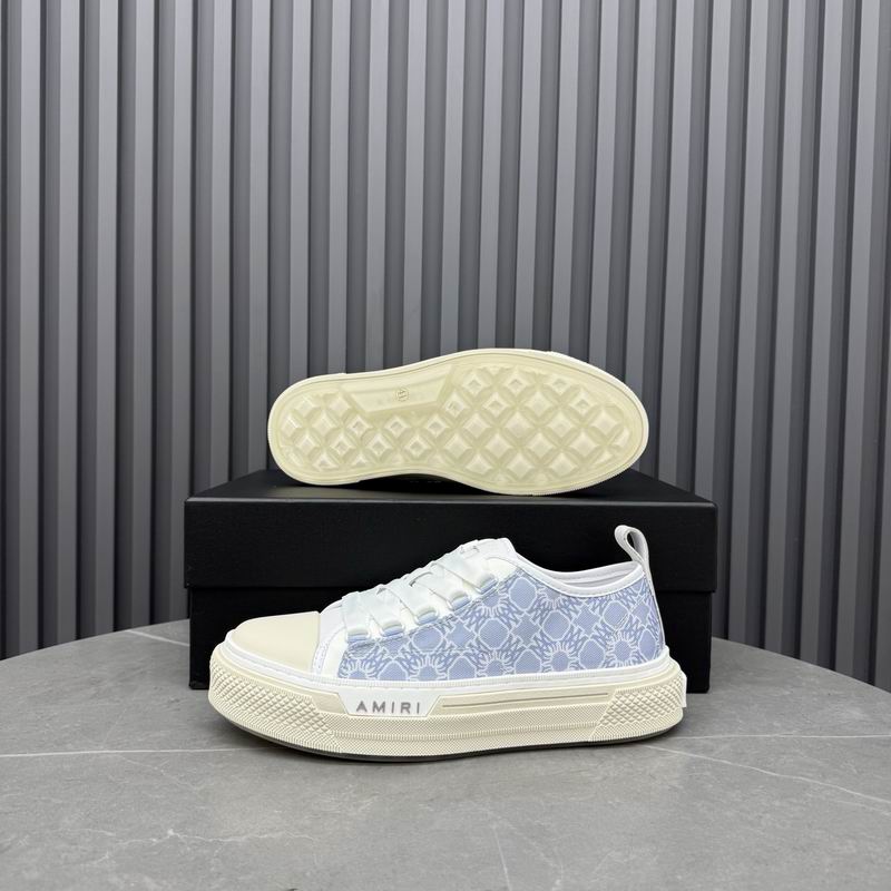 AMIRI Light Blue & White Patterned Low-Top Sneakers