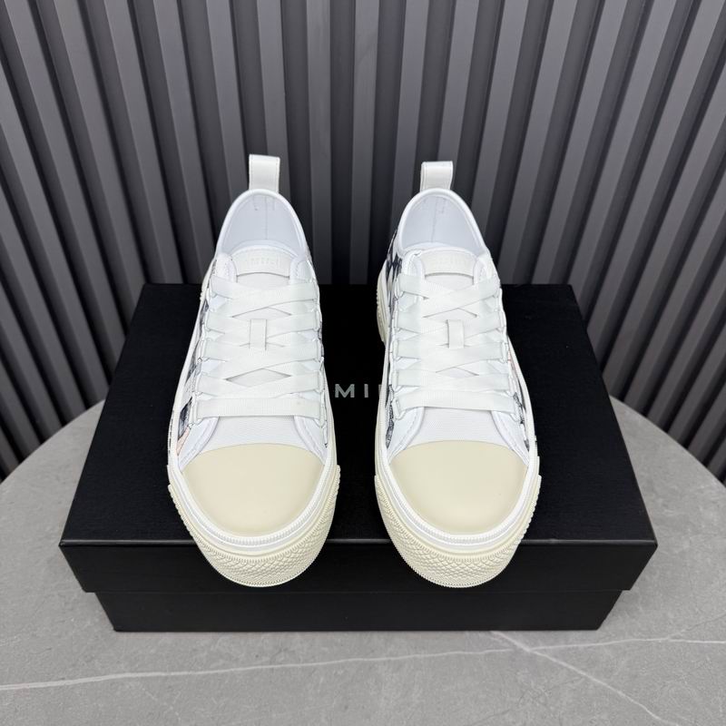AMIRI White & Gray Checkered Low-Top Sneakers