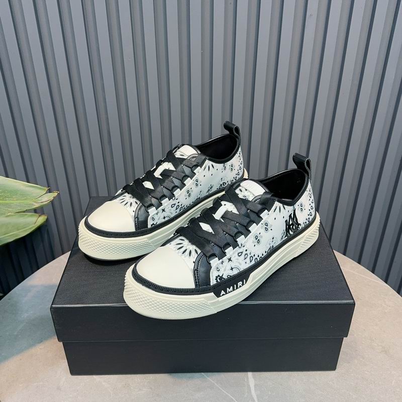 AMIRI White & Black Bandana-Print Low-Top Sneakers