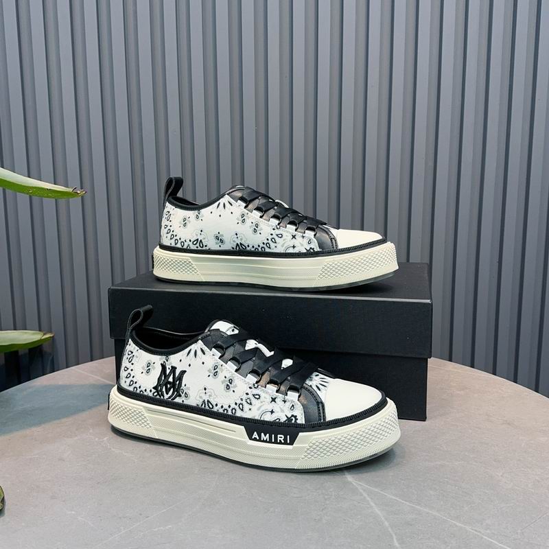 AMIRI White & Black Bandana-Print Low-Top Sneakers