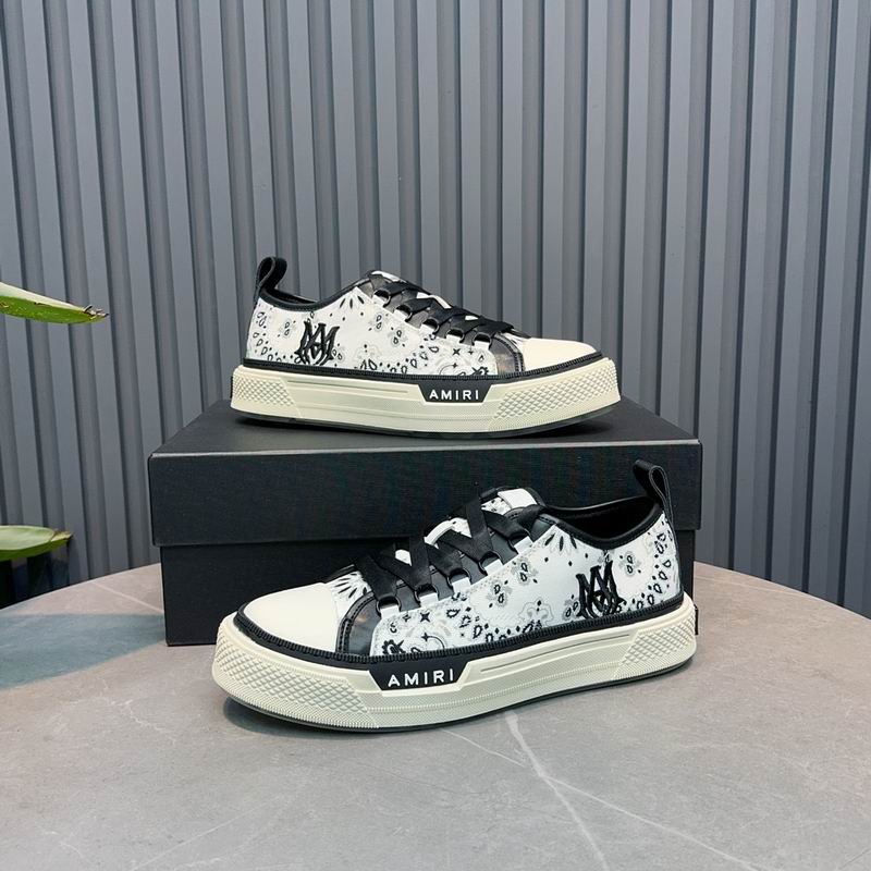 AMIRI White & Black Bandana-Print Low-Top Sneakers