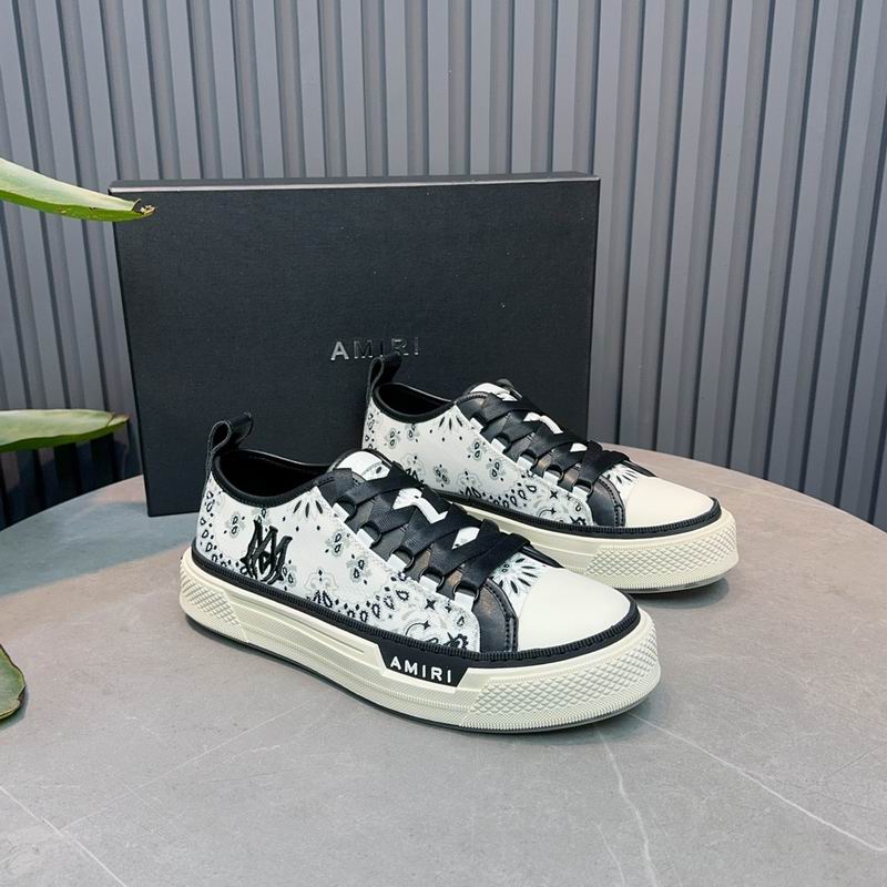 AMIRI White & Black Bandana-Print Low-Top Sneakers