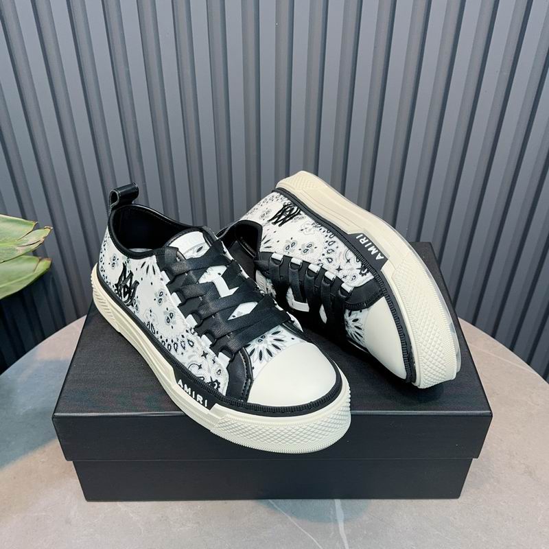 AMIRI White & Black Bandana-Print Low-Top Sneakers